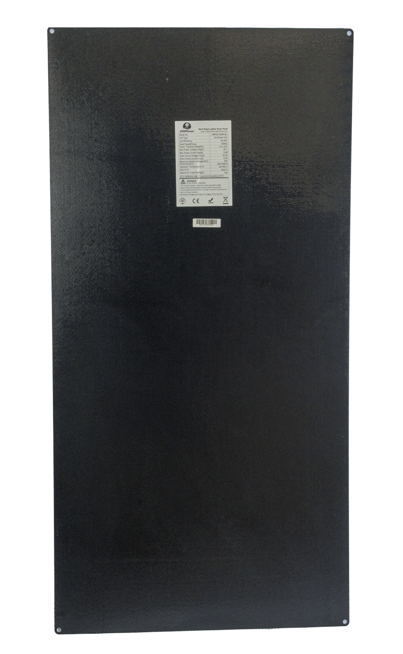 120 Watt Walkable Semi-Rigid Light Solar Panel - Sunpower A+ Grade 24.4% Efficient Cells